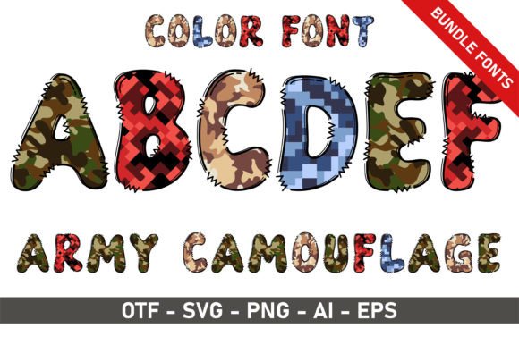 Army Camouflage Bundle: A Bold Font for Creative Edge