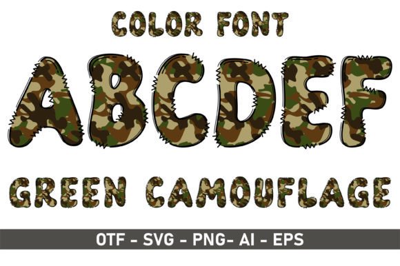Green Camouflage: A Font That Brings Whimsy and Artistic Flair