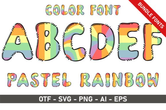 Pastel Rainbow Bundle: A Dreamy Font for Creative Projects